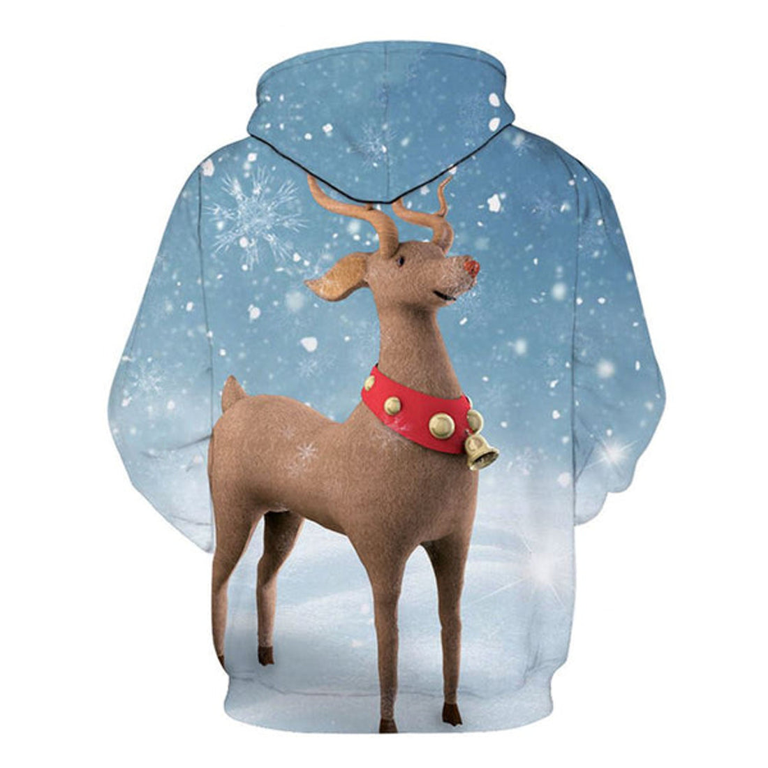 FUNSTUFFPRINT 3D Rudolph Red Nosed Reindeer Christmas All Over 3D Hoodie and Zip Hoodie