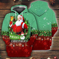 FUNSTUFFPRINT 3D Santa Claus Merry Christmas All Over 3D Hoodie and Zip Hoodie