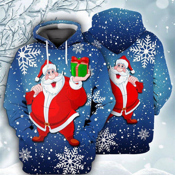 FUNSTUFFPRINT 3D Santa Christmas 1 All Over 3D Hoodie and Zip Hoodie