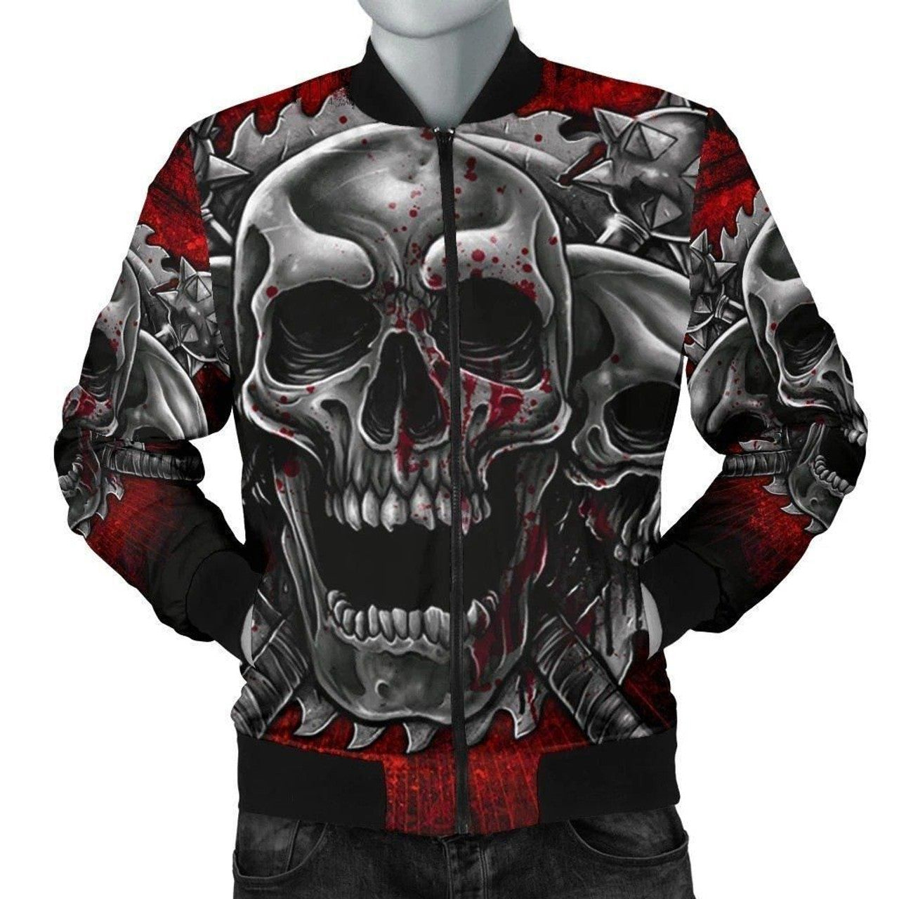 FUNSTUFFPRINT SKULL BOMBER JACKET 2 3D Bomber Jacket