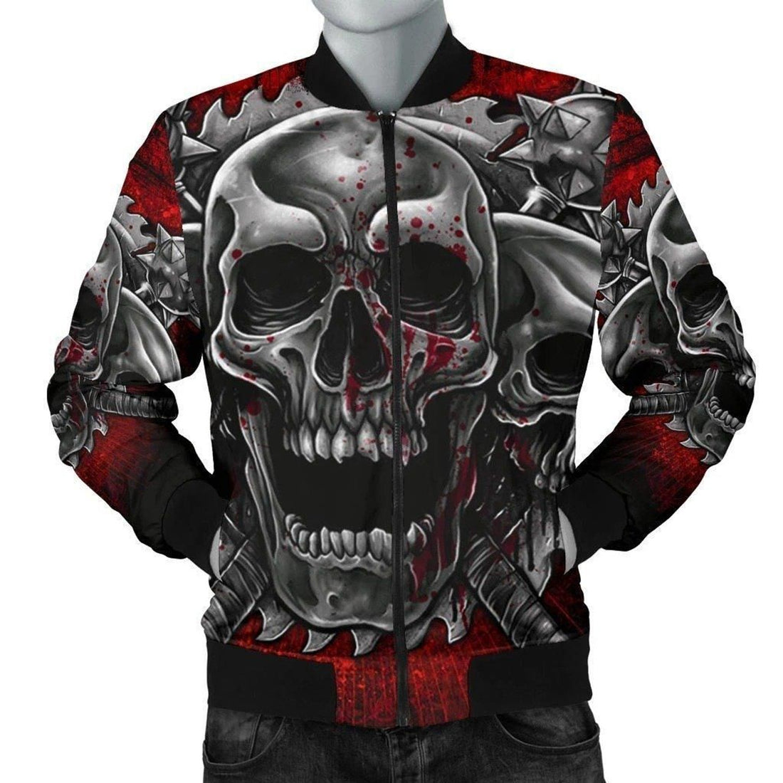 FUNSTUFFPRINT SKULL BOMBER JACKET 2 3D Bomber Jacket