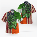 St. Patrick's Day Hawaiian shirt, Irish Grim Reaper Irish Flag And American Flag Hawaii Shirt