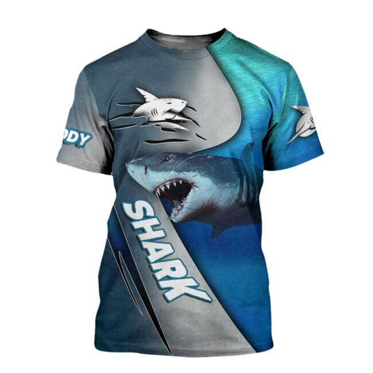 FUNSTUFFPRINT Daddy Shark 3D All Over Printed Shirts 3D Shark Hoodie For Dad, Father Day T-Shirts Best Gifts For My Dad 3D T-shirt