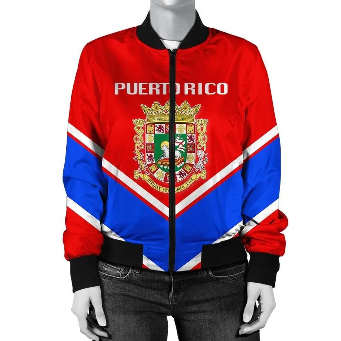FUNSTUFFPRINT Saint Barthelemy Coat Of Arms Women Bomber Jacket Lucian Style 3D Bomber Jacket