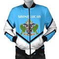 FUNSTUFFPRINT Saint Lucia Coat Of Arms Men Bomber Jacket Lucian Style 3D Bomber Jacket