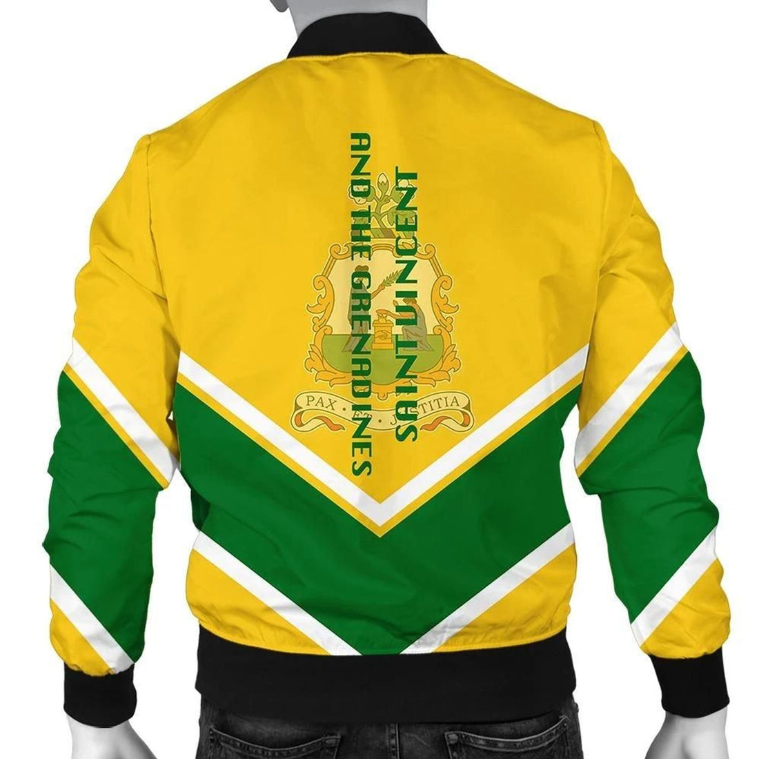 FUNSTUFFPRINT Saint Vincent and the Grenadines Coat Of Arms Men Bomber Jacket Lucian Style 3D Bomber Jacket