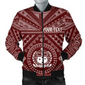FUNSTUFFPRINT Samoa Personalised Men's Bomber Jacket - Samoa Seal In Polynesian Tattoo Style (Red) - 3D Bomber Jacket