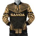 FUNSTUFFPRINT Samoa Polynesian Chief Men's Bomber Jacket - Gold Version - 3D Bomber Jacket