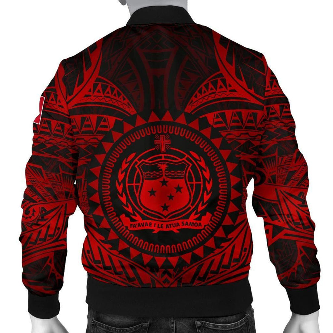 FUNSTUFFPRINT Samoa Polynesian Men's Bomber Jacket - Samoa Red Seal - 3D Bomber Jacket