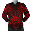FUNSTUFFPRINT Samoa Polynesian Men's Bomber Jacket - Samoa Red Seal - 3D Bomber Jacket