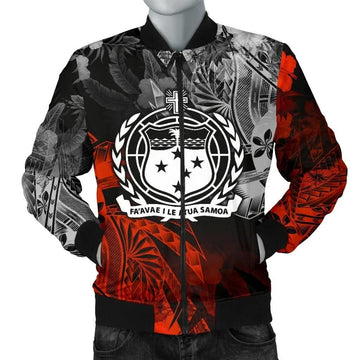 FUNSTUFFPRINT Samoa Polynesian Men's Bomber Jacket - Vintage Polynesian Style - 3D Bomber Jacket
