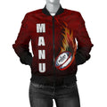 FUNSTUFFPRINT Samoa Women's Bomber Jacket - Manu Rugby Fire - 3D Bomber Jacket