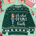 FUNSTUFFPRINT Custom Santa's Favorite Teacher Ugly Sweater