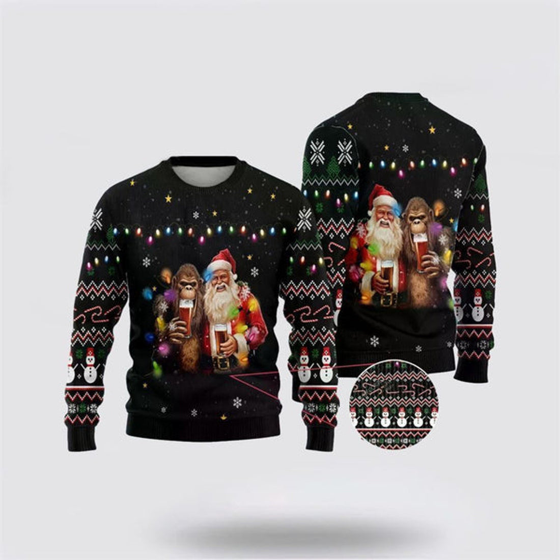 FUNSTUFFPRINT Santa Beer Christmass Ugly Christmas Sweater For Men And Women, Best Gift For Christmas, The Beautiful Winter Christmas Outfit Ugly Sweater