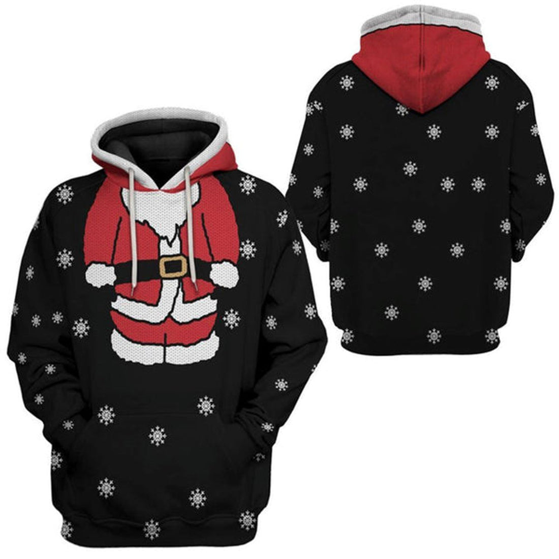FUNSTUFFPRINT 3D Santa Claus Christmas 1 All Over 3D Hoodie and Zip Hoodie