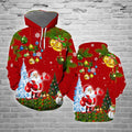 FUNSTUFFPRINT 3D Santa Claus Christmas All Over 3D Hoodie and Zip Hoodie