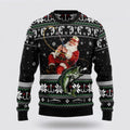 FUNSTUFFPRINT Santa Claus Fishing Ugly Christmas Sweater For Men And Women, Best Gift For Christmas, The Beautiful Winter Christmas Outfit Ugly Sweater