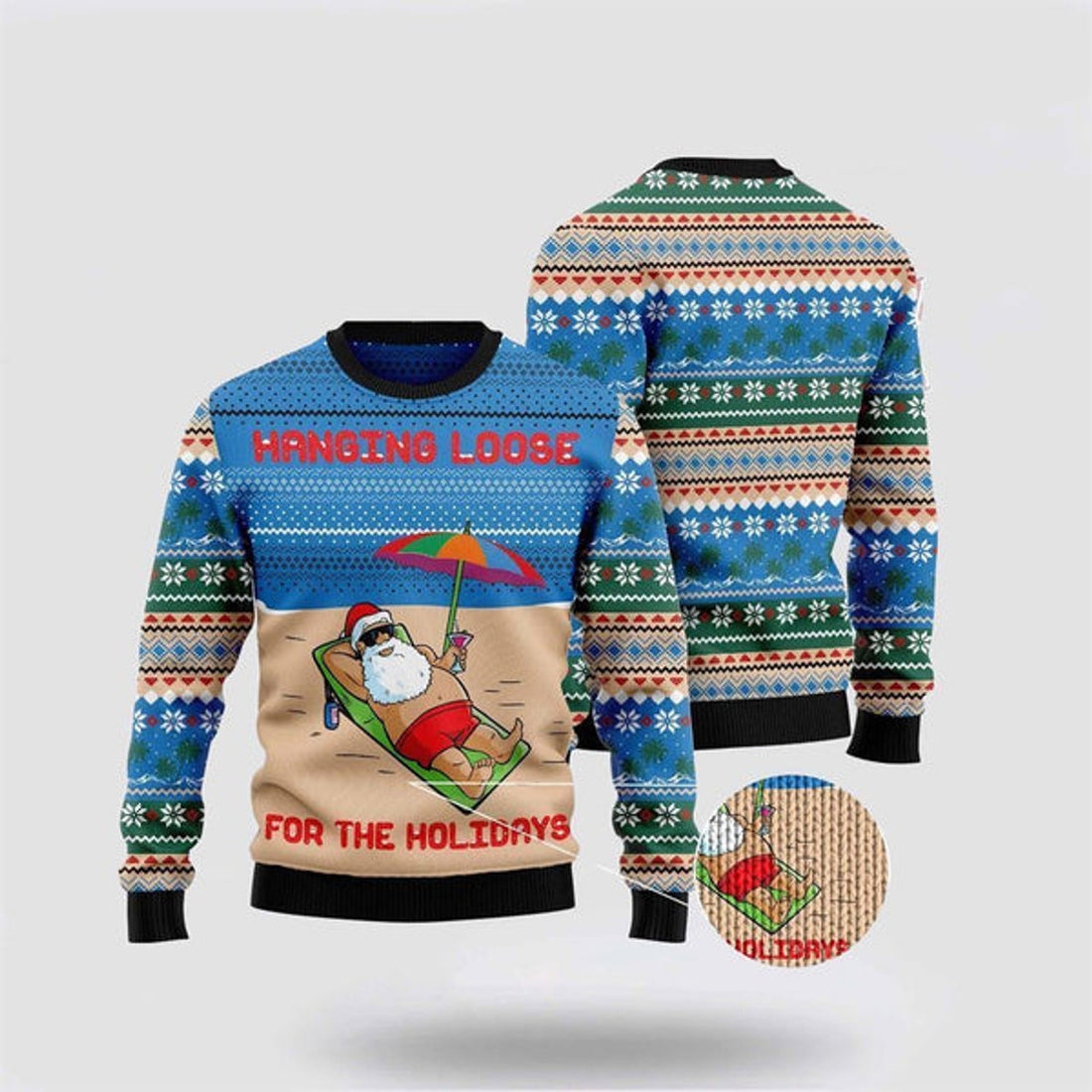 FUNSTUFFPRINT Santa Claus Holiday Ugly Christmas Sweater For Men And Women, Best Gift For Christmas, The Beautiful Winter Christmas Outfit Ugly Sweater