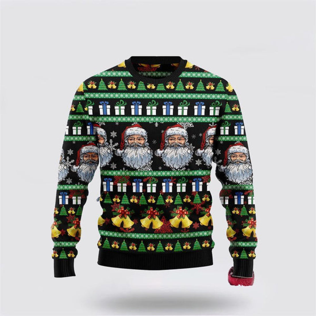 FUNSTUFFPRINT Santa Claus Jingle Bell Ugly Christmas Sweater For Men And Women, Best Gift For Christmas, The Beautiful Winter Christmas Outfit Ugly Sweater