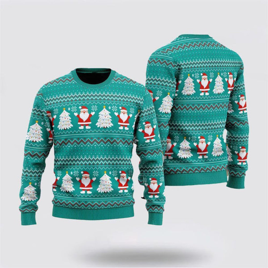 FUNSTUFFPRINT Santa Claus Joyful Holiday Ugly Christmas Sweater For Men And Women, Best Gift For Christmas, The Beautiful Winter Christmas Outfit Ugly Sweater