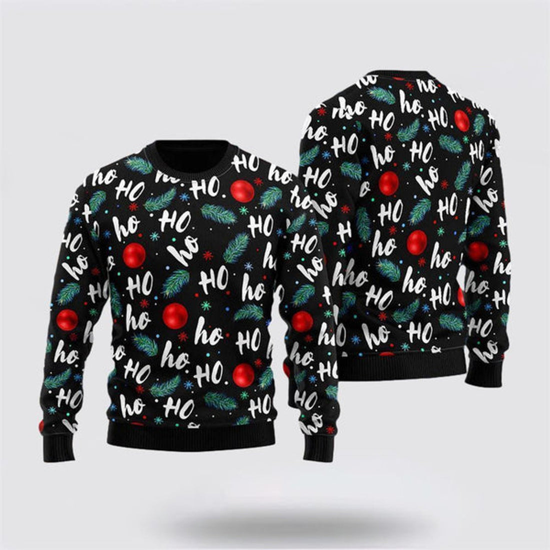 FUNSTUFFPRINT Santa Claus Laughing Pattern Ugly Christmas Sweater For Men And Women, Best Gift For Christmas, The Beautiful Winter Christmas Outfit Ugly Sweater