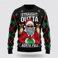 FUNSTUFFPRINT Santa Claus Straight Outta North Pole Ugly Christmas Sweater For Men And Women, Best Gift For Christmas, The Beautiful Winter Christmas Outfit Ugly Sweater