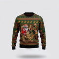FUNSTUFFPRINT Santa Claus Sweater, Awesome German Shepherd Dog Santa Claus Ugly Christmas Sweater, Santa Claus Outfit History Ugly  Sweater