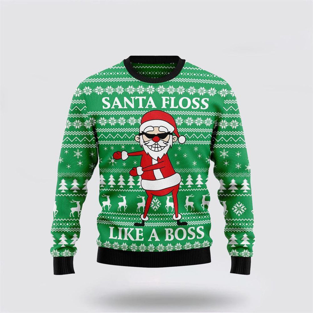 FUNSTUFFPRINT Santa Claus Sweater, Funny Santa Claus Ugly Christmas Sweater, Santa Claus Outfit History Ugly  Sweater