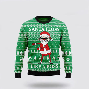 FUNSTUFFPRINT Santa Claus Sweater, Funny Santa Claus Ugly Christmas Sweater, Santa Claus Outfit History Ugly  Sweater