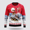 FUNSTUFFPRINT Santa Claus Sweater, German Shepherd Santa Claus Dog Lover Ugly Sweater, Funny Santa Sweaters, Santa Claus Outfit History Ugly Sweater