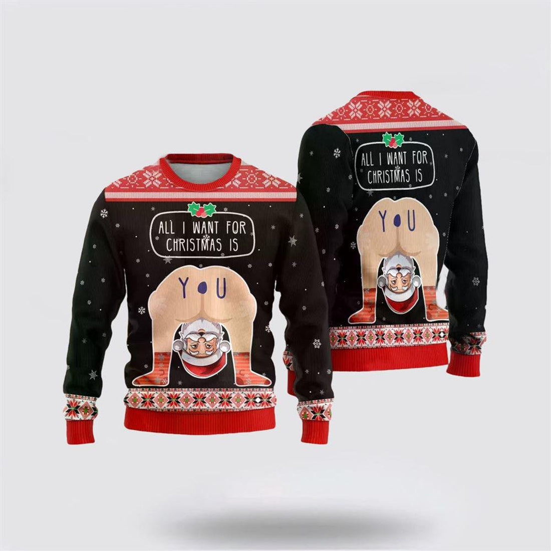 FUNSTUFFPRINT Santa Claus Sweater, Naughty Santa Claus Ugly Christmas Sweater, Funny Santa Sweaters, Santa Claus Outfit History Ugly  Sweater