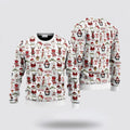 FUNSTUFFPRINT Santa Claus Sweater, Santa Claus Christmas Ugly Sweater, Funny Santa Sweaters, Santa Claus Outfit History Ugly Sweater