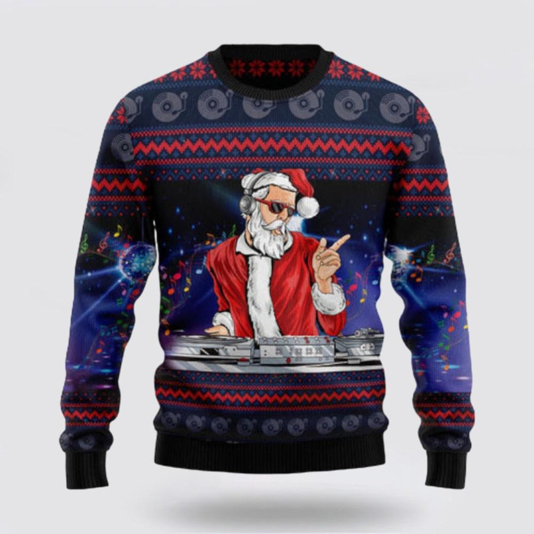 FUNSTUFFPRINT Santa Claus Sweater, Santa Claus Dance Night Party Ugly Sweater, Funny Santa Sweaters, Santa Claus Outfit History Ugly Sweater