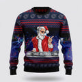 FUNSTUFFPRINT Santa Claus Sweater, Santa Claus Dance Night Party Ugly Sweater, Funny Santa Sweaters, Santa Claus Outfit History Ugly Sweater