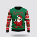 FUNSTUFFPRINT Santa Claus Sweater, Santa Claus He Sees You When Youre Tweeting Ugly Christmas Sweater, Santa Claus Outfit History Ugly  Sweater