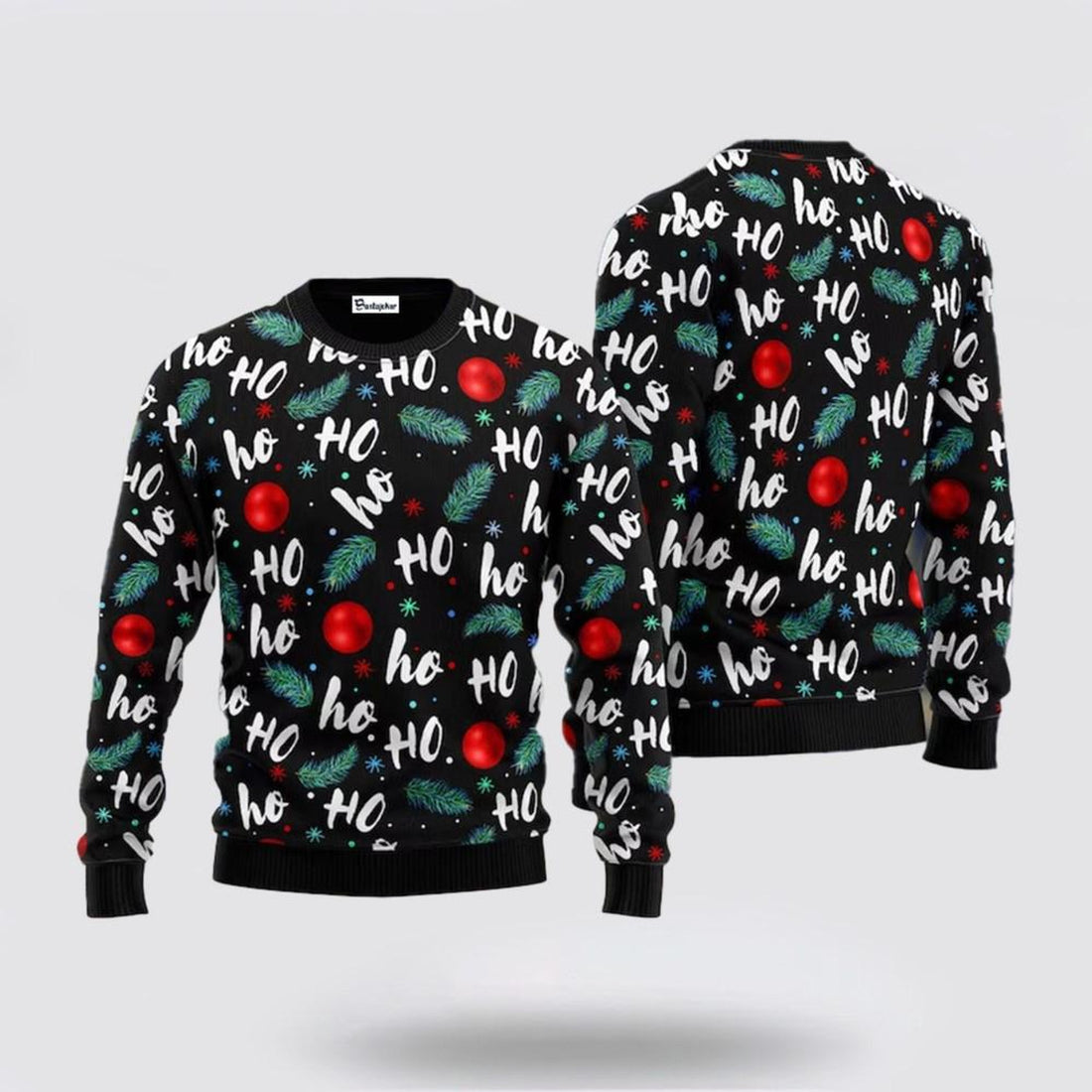 FUNSTUFFPRINT Santa Claus Sweater, Santa Claus Laughing HoHoHo Ugly Sweater, Funny Santa Sweaters, Santa Claus Outfit History Ugly Sweater