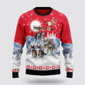 FUNSTUFFPRINT Santa Claus Sweater, Siberian Husky Santa Claus Ugly Sweater, Funny Santa Sweaters, Santa Claus Outfit History Ugly Sweater
