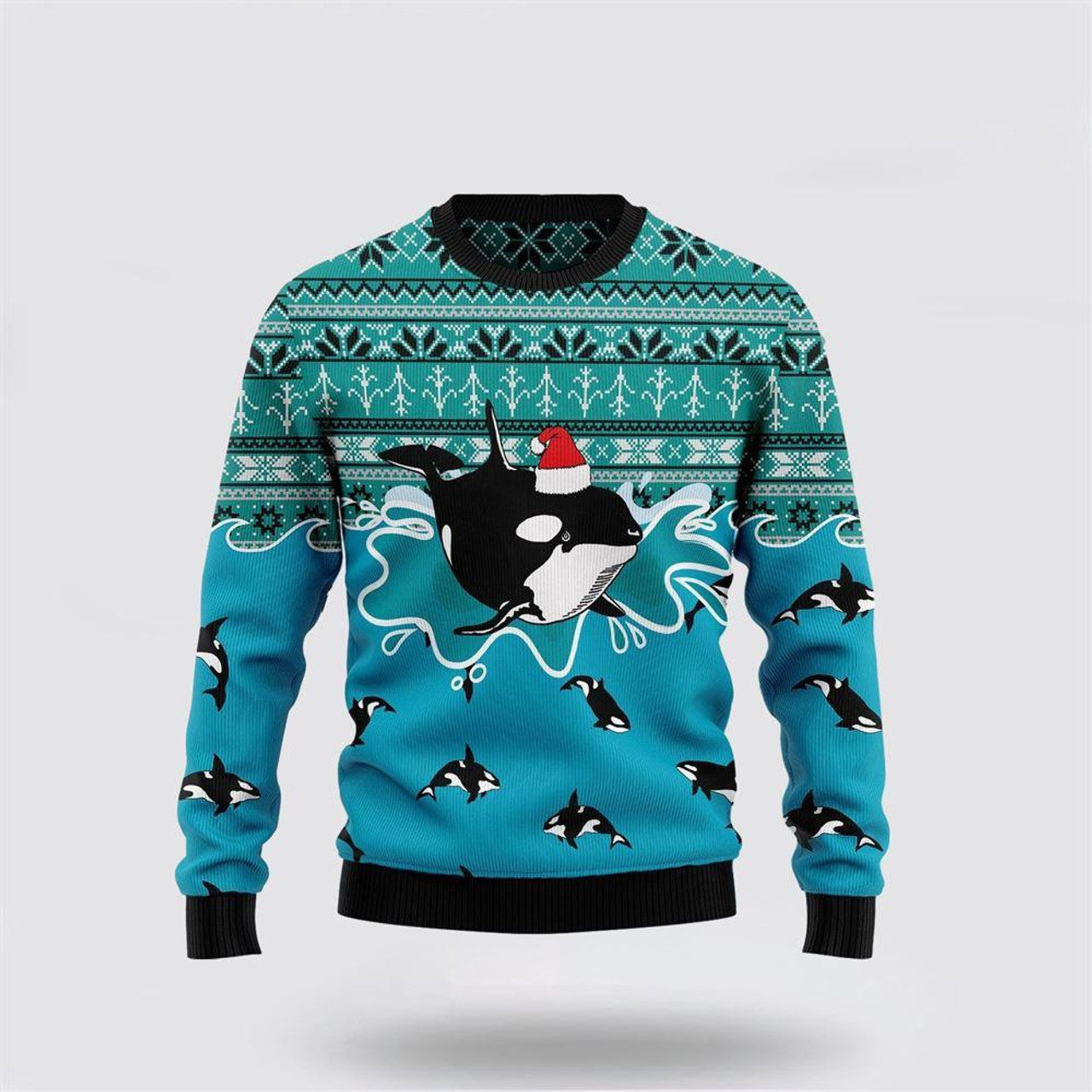 FUNSTUFFPRINT Santa Claus Sweater, Whale Santa Claus Ugly Christmas Sweater, Santa Claus Outfit History Ugly  Sweater