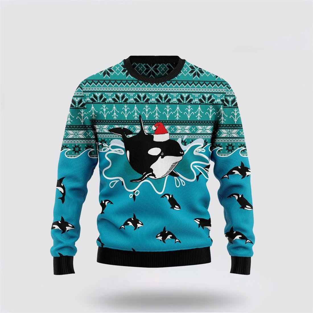 FUNSTUFFPRINT Santa Claus Sweater, Whale Santa Claus Ugly Christmas Sweater, Santa Claus Outfit History Ugly  Sweater