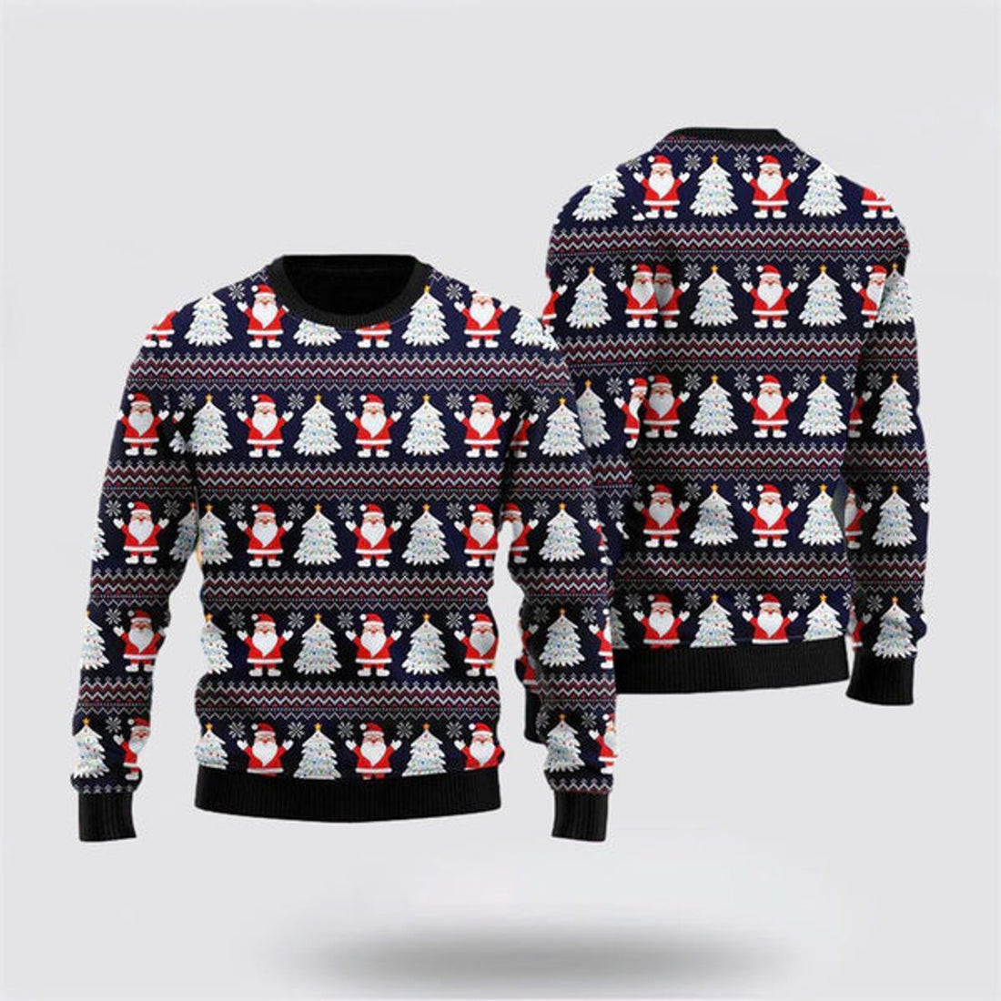 FUNSTUFFPRINT Santa Claus Under The Christmas Tree Ugly Christmas Sweater For Men And Women, Best Gift For Christmas, The Beautiful Winter Christmas Outfit Ugly Sweater