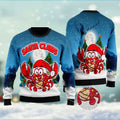 FUNSTUFFPRINT Santa Claws Crabs Ugly Christmas Sweater, Christmas Sweater, Ugly Sweater, Funny Xmas Sweaters Ugly Sweater