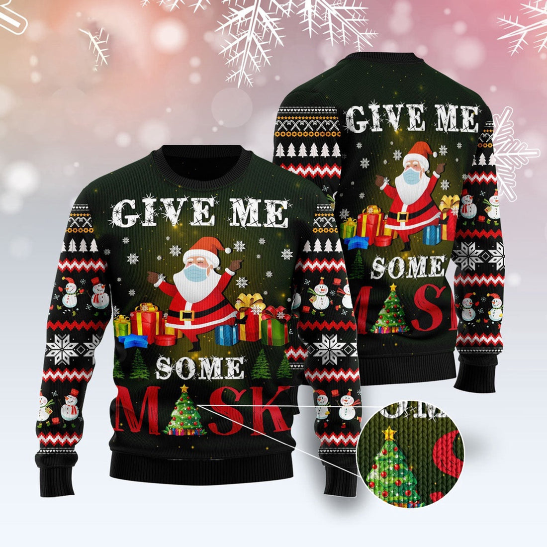 FUNSTUFFPRINT Santa Give Me Ugly Christmas Sweater, Christmas Sweater, Ugly Sweater, Funny Xmas Sweaters Ugly Sweater
