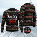 FUNSTUFFPRINT Santa'S Favorite Mom Ugly Christmas Sweater, Christmas Sweater, Ugly Sweater, Funny Xmas Sweaters Ugly Sweater