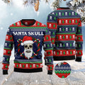 FUNSTUFFPRINT Santa Skull Funny Ugly Christmas Sweater, Christmas Sweater, Ugly Sweater, Funny Xmas Sweaters Ugly Sweater