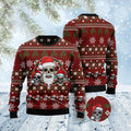 FUNSTUFFPRINT Santa Skull Ugly Christmas Sweater, Christmas Sweater, Ugly Sweater, Funny Xmas Sweaters Ugly Sweater