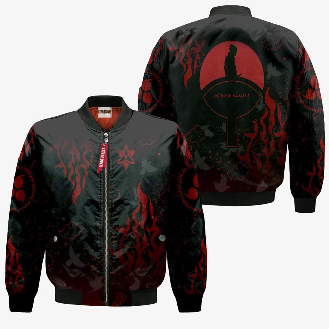 FUNSTUFFPRINT Sasuke Akatsuki Bomber Jacket Nrt Cosplay 3D Bomber Jacket