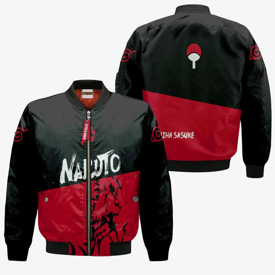FUNSTUFFPRINT Sasuke Uchiha Bomber Jacket Nrt Clan Cosplay 3D Bomber Jacket