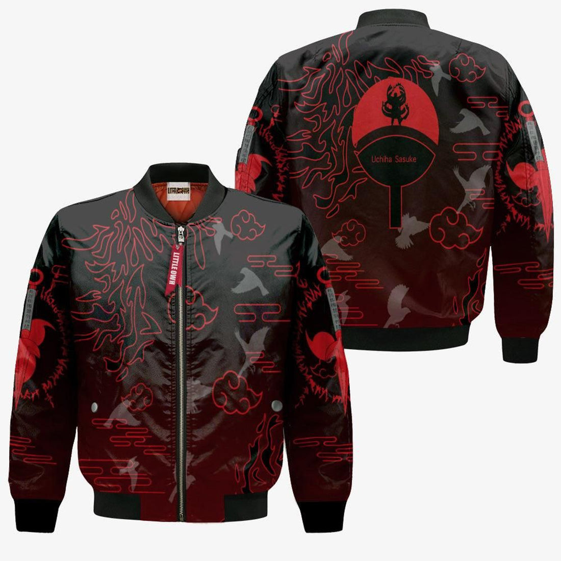 FUNSTUFFPRINT Sasuke Uchiha Bomber Jacket Nrt Shippuden Cosplay 3D Bomber Jacket