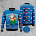 FUNSTUFFPRINT Satan Claus Mermaid Ugly Christmas Sweater, Christmas Sweater, Ugly Sweater, Funny Xmas Sweaters Ugly Sweater