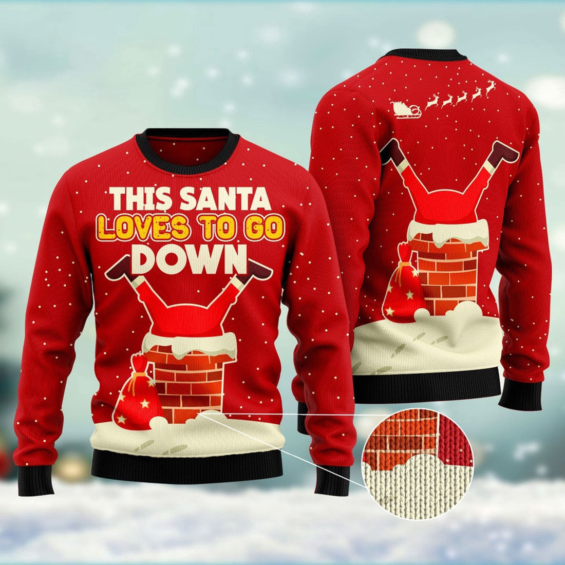 FUNSTUFFPRINT Satan Claus Ugly Christmas Sweater, Christmas Sweater, Ugly Sweater, Funny Xmas Sweaters Ugly Sweater